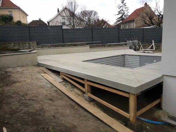 Création d'une mini piscine semi hors sol : avant