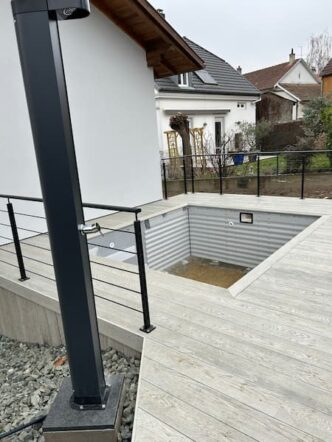 Création d'une mini piscine semi hors sol : avant