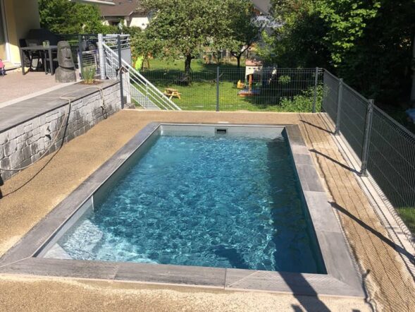 Création de la plage pour une piscine Waterair à Habsheim